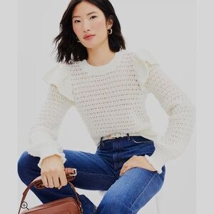 Vintage Loft 1980s Sweater with Shoulder Flare Accent